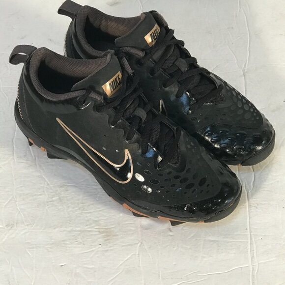 NIKE Fast Flex Black Gold Running Workout Athletic Shoes Cleats - Picture 15 of 15